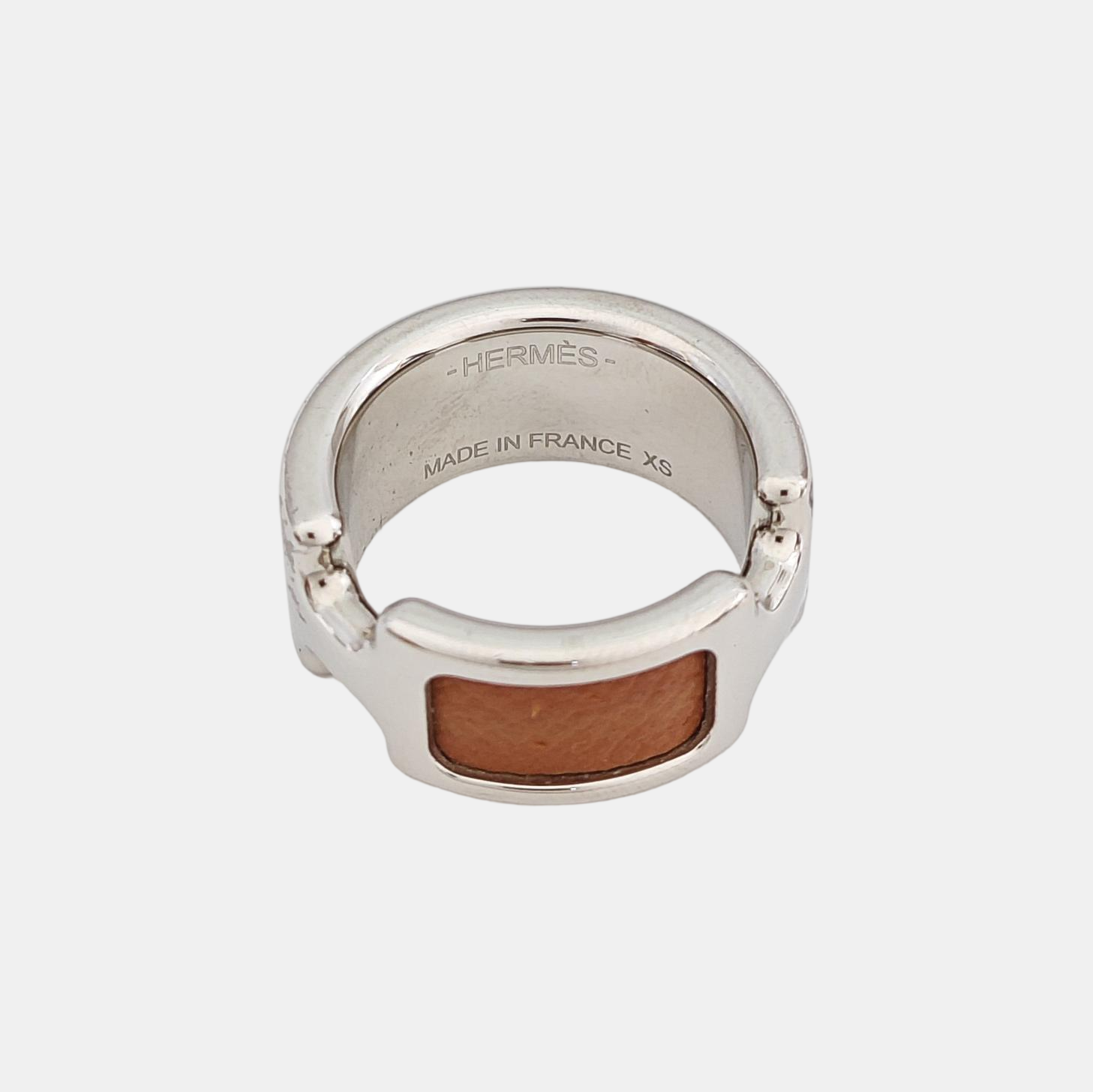 Clic H Leather Silver Ring EU 50