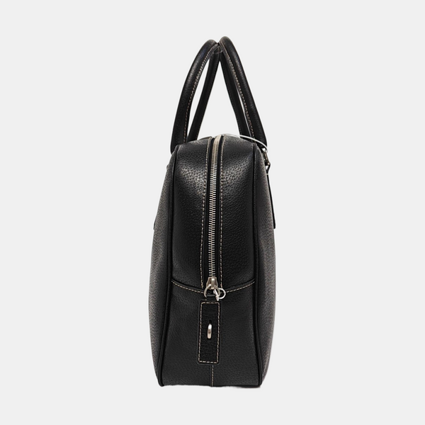 Calfskin Top Handle Bag Black
