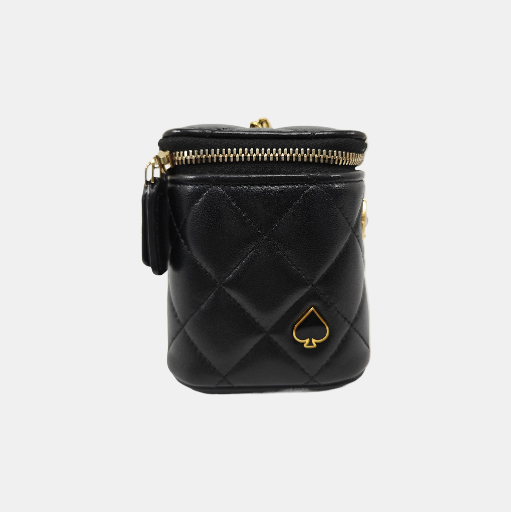 Quilted Lambskin Shoulder Bag Black