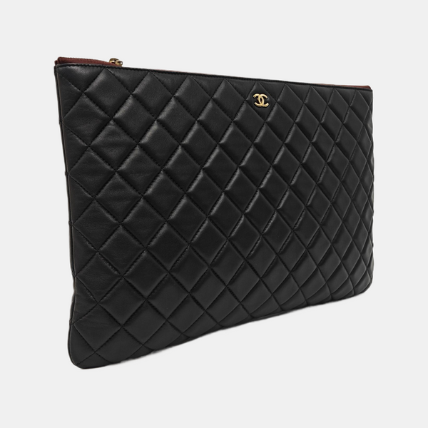 Quilted Lambskin Clutch Black