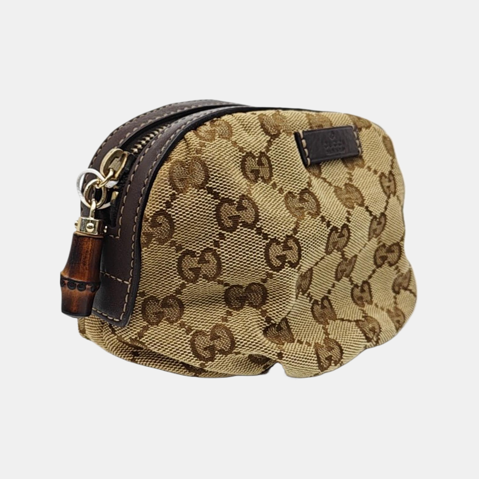 Monogram Fabric Clutch Beige
