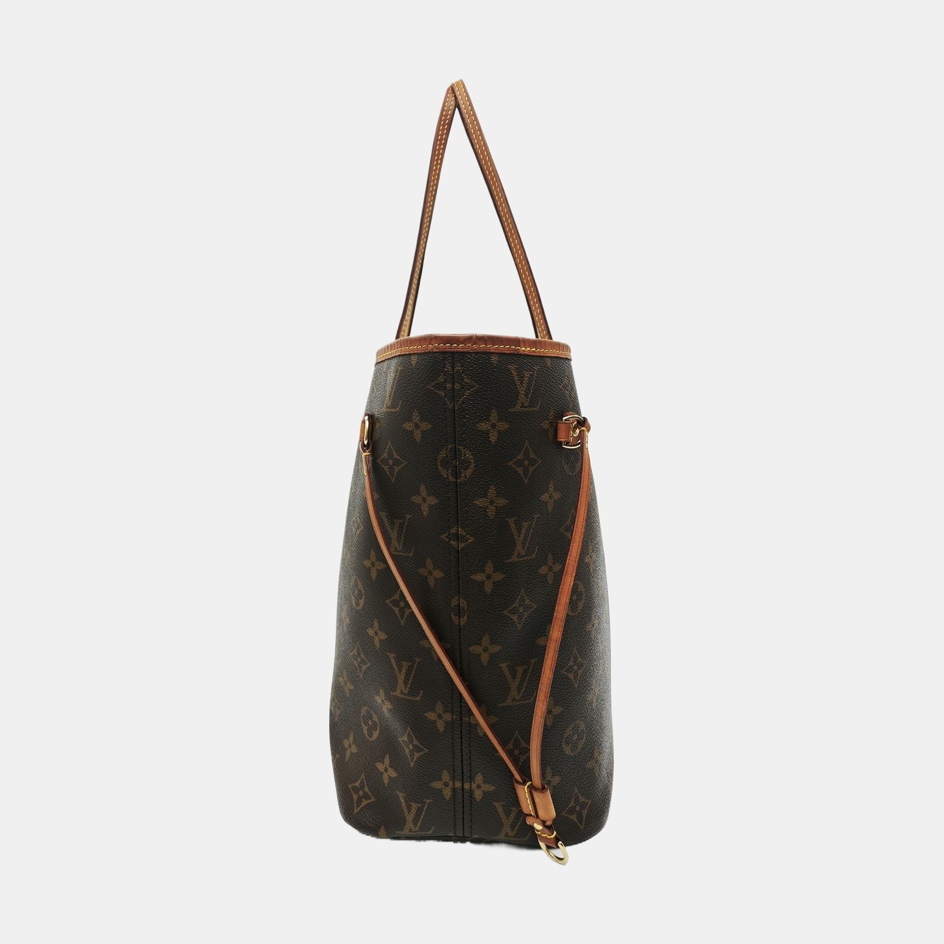 NEVERFULL MM Monogram Coated Canvas Brown