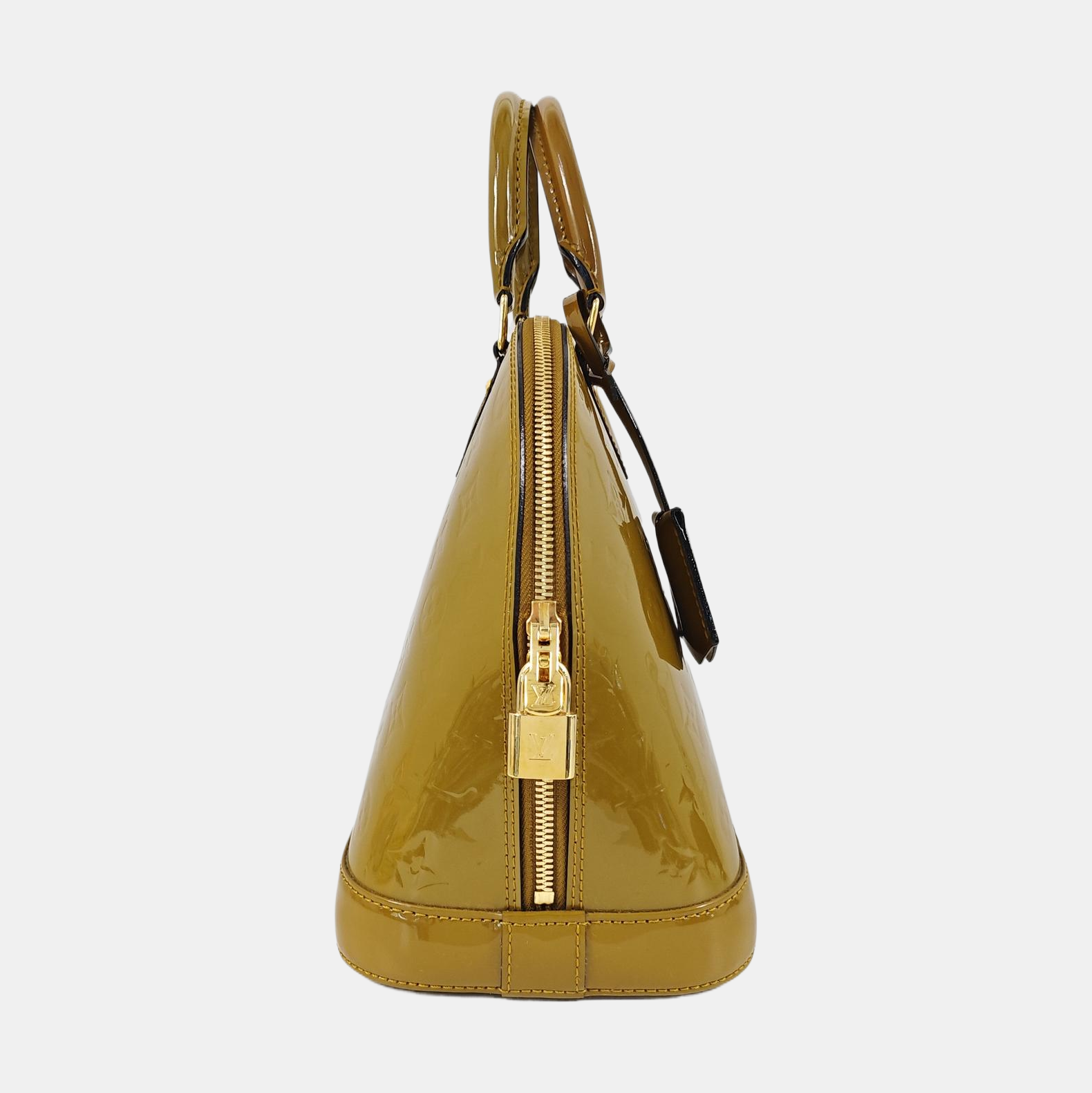 Authenticated pre-owned  ALMA PM Patent Leather Yellow - Top Handle Bag at Looply
