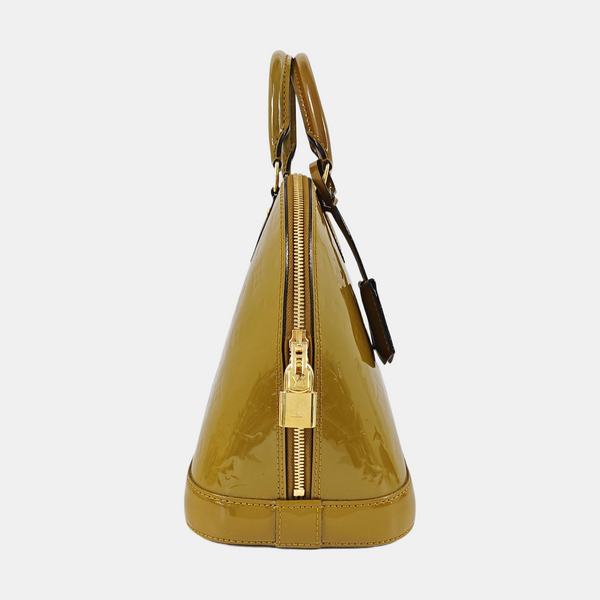 Authenticated pre-owned  ALMA PM Patent Leather Yellow - Top Handle Bag at Looply