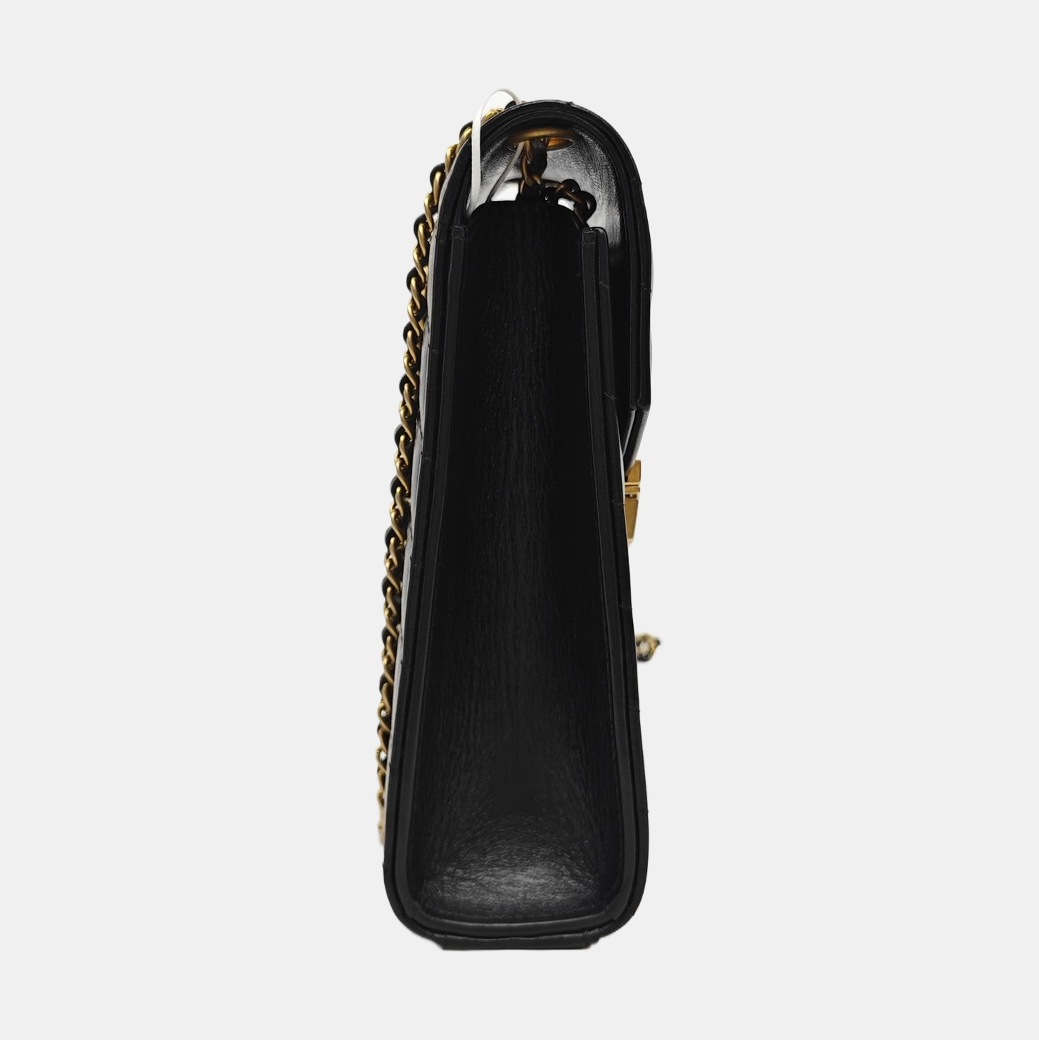 Chevron Calfskin Shoulder Bag Black