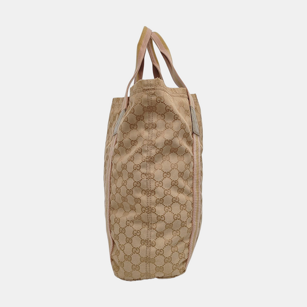 Monogram Canvas Tote Bag Beige