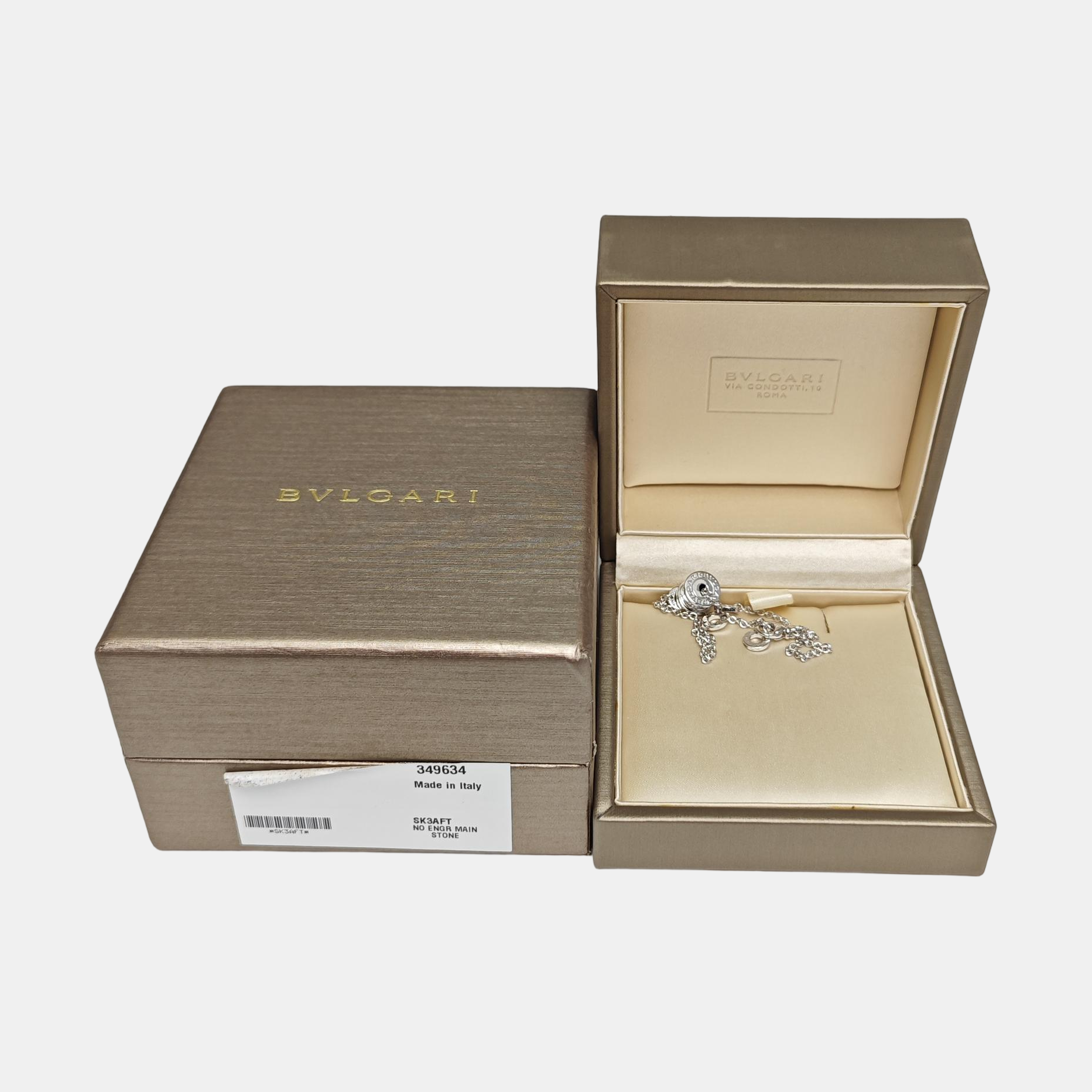 B.ZERO1 18k White Gold Silver Bracelet