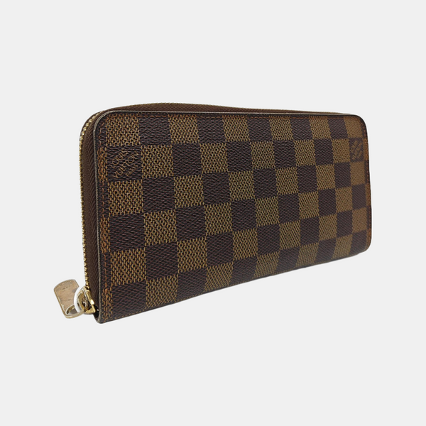 ZIPPY Damier Ebene Coated Canvas Brown Wallet