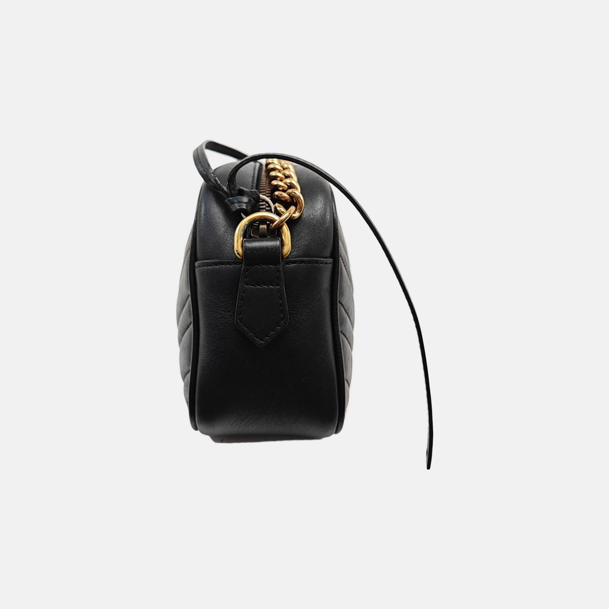 GG Marmont Small Quilted Calfskin Black