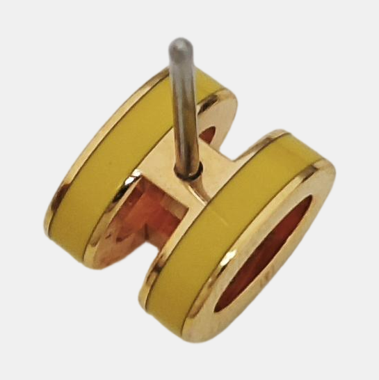 Pop H Metal Yellow Stud Earrings