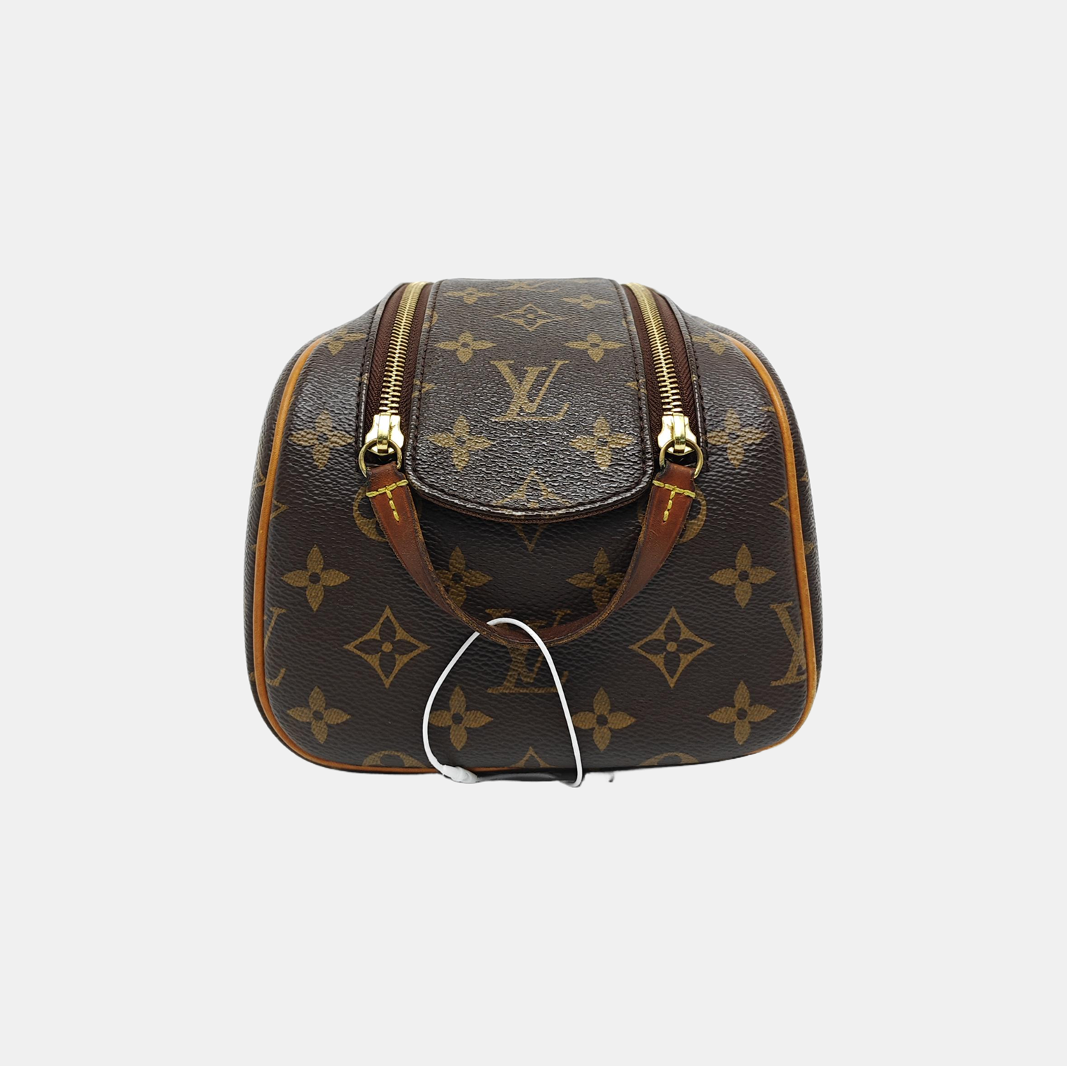 Monogram Coated Canvas Top Handle Bag Extra Large Brown