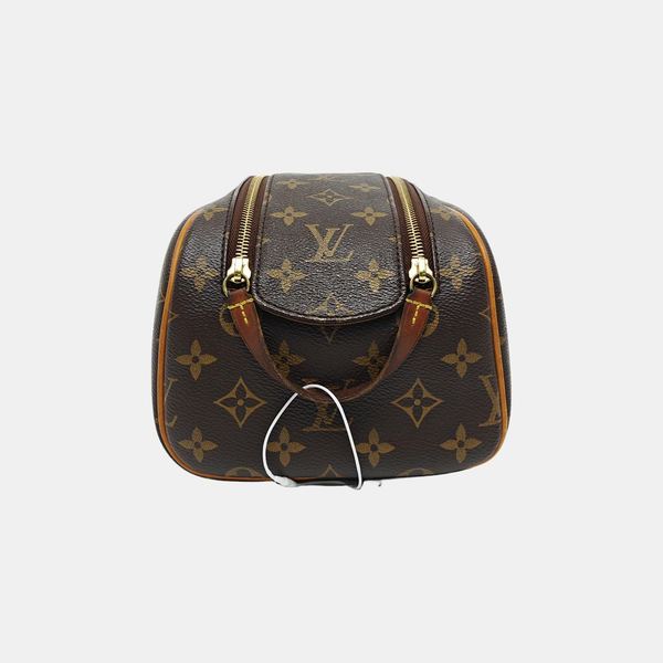 Monogram Coated Canvas Top Handle Bag Extra Large Brown