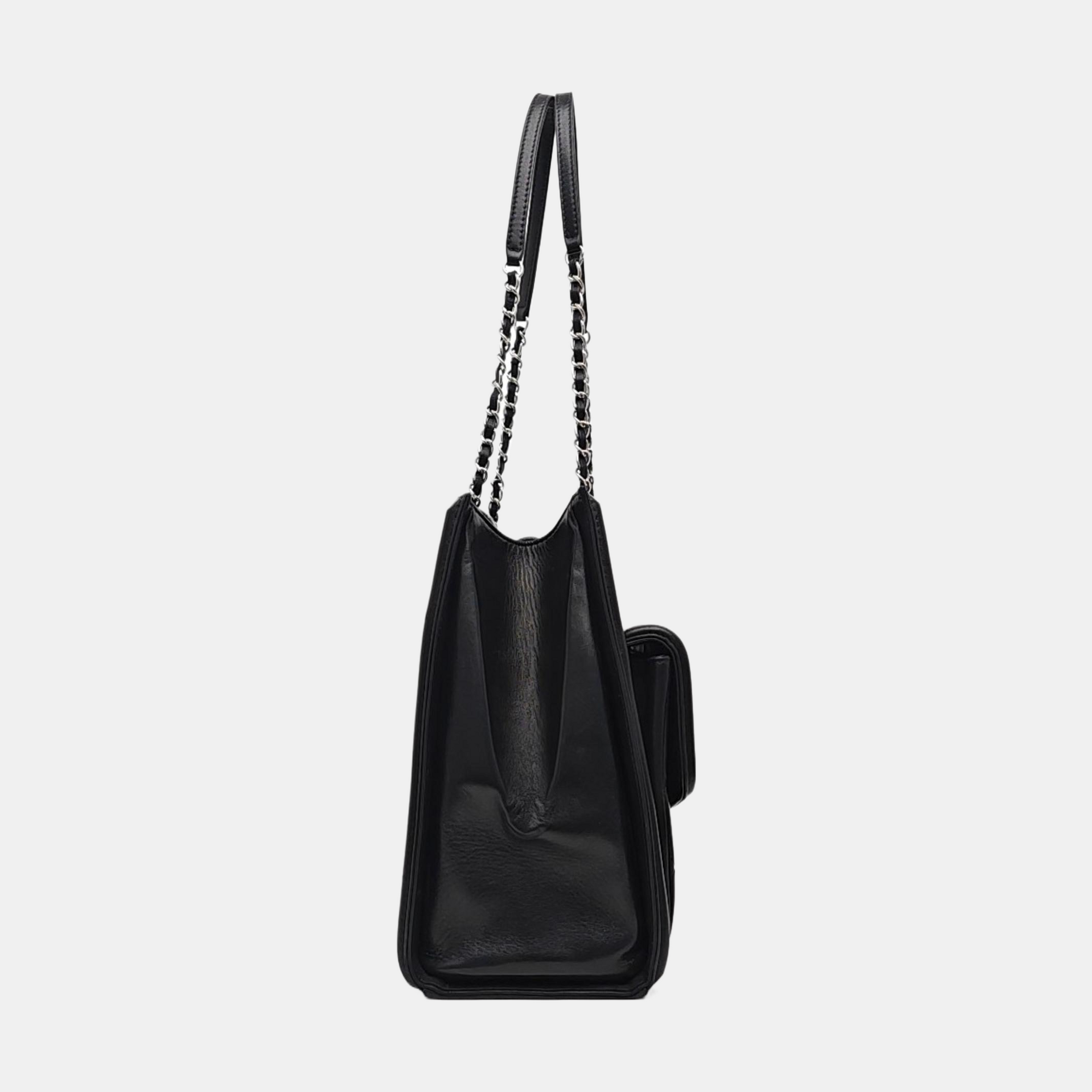 Quilted Lambskin Tote Bag Black