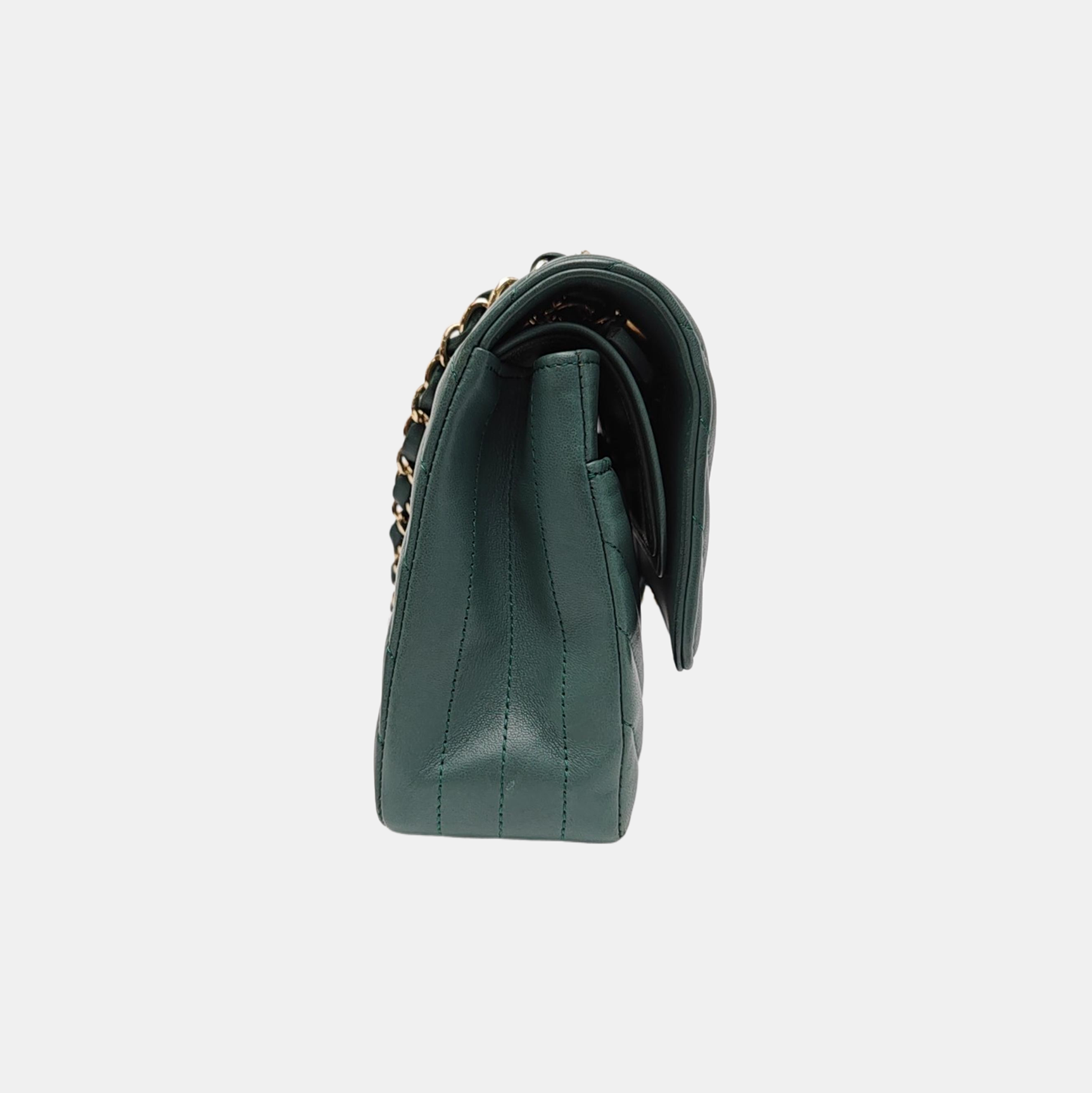 CLASSIC FLAP Small Chevron Calfskin Green