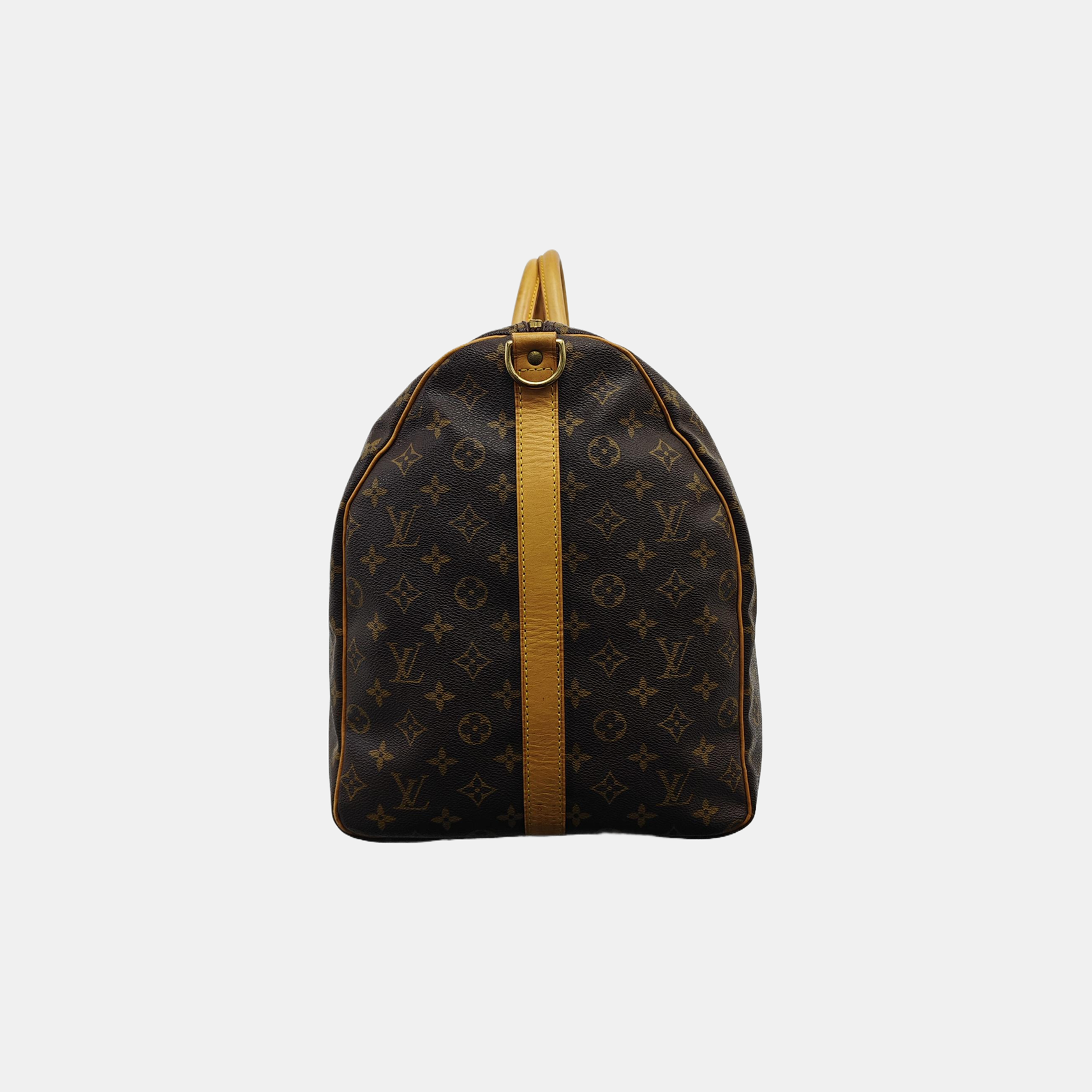 KEEPALL 60 Monogram Coated Canvas Brown