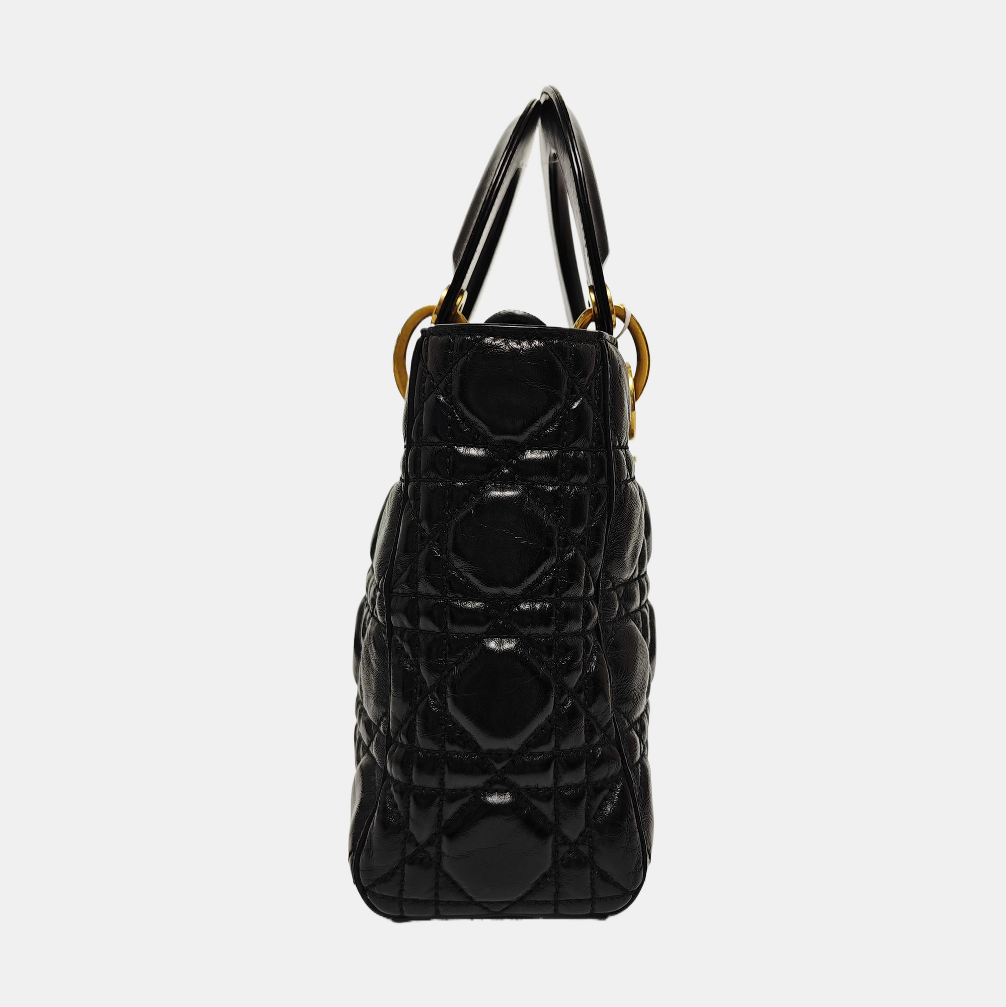Lady Dior Pequeño Piel de Cordero Acolchado Negro