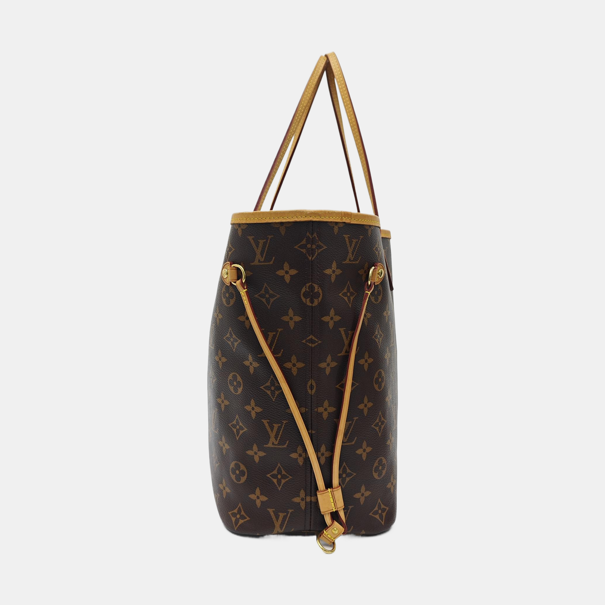NEVERFULL MM Monogram Coated Canvas Brown