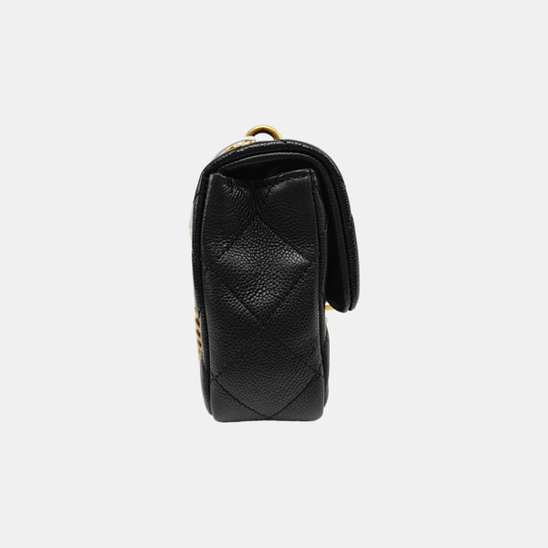 CLASSIC FLAP Mini Quilted Grained Calfskin Black