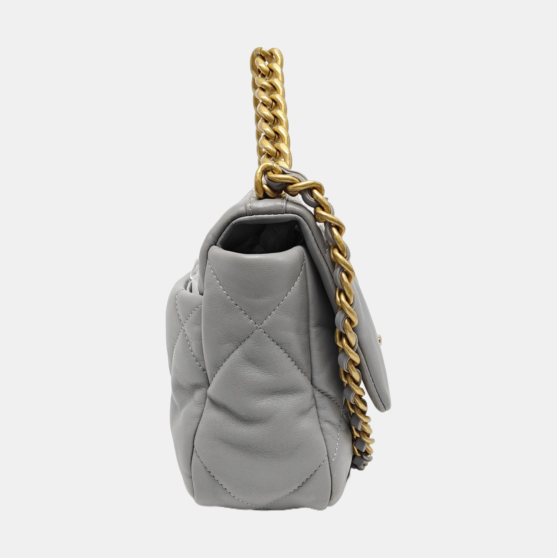 CHANEL 19 Small Quilted Lambskin Gray