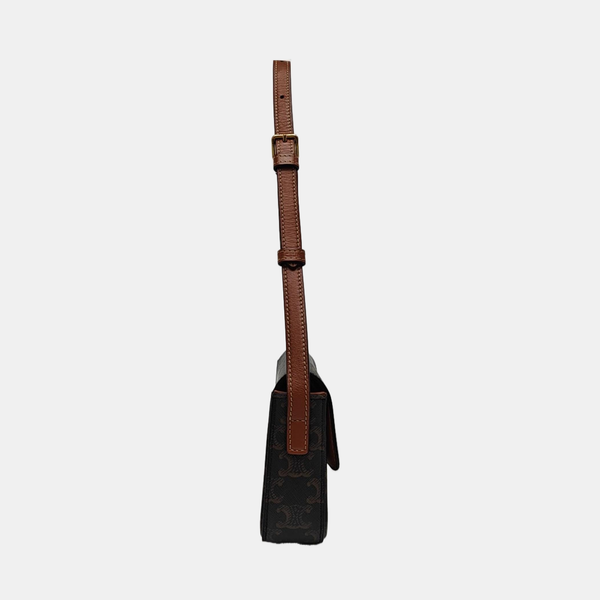 TRIOMPHE Small Coated Canvas Brown