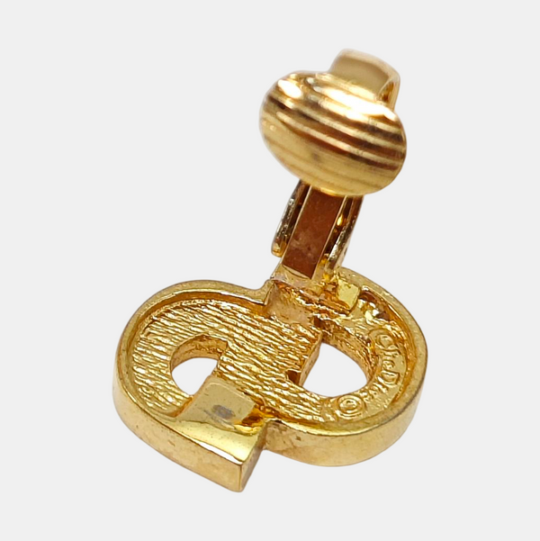 Petit CD Metal Gold Clip On Earrings