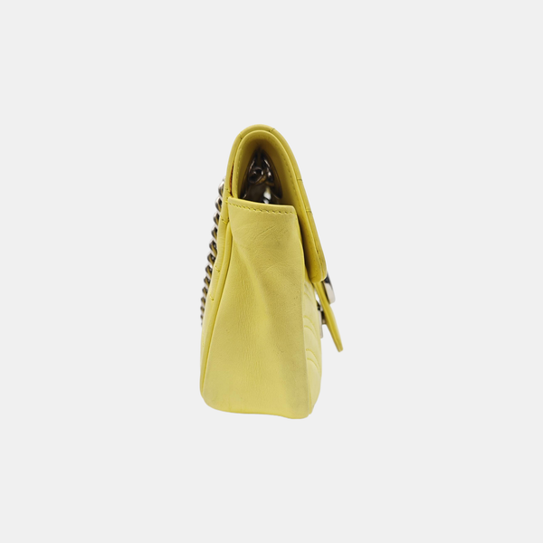 GG Marmont Small Quilted Calfskin Yellow