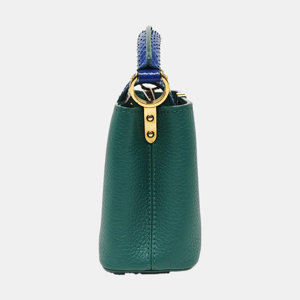 Authenticated pre-owned  CAPUCINES Mini Calfskin Green - Shoulder Bag at Looply