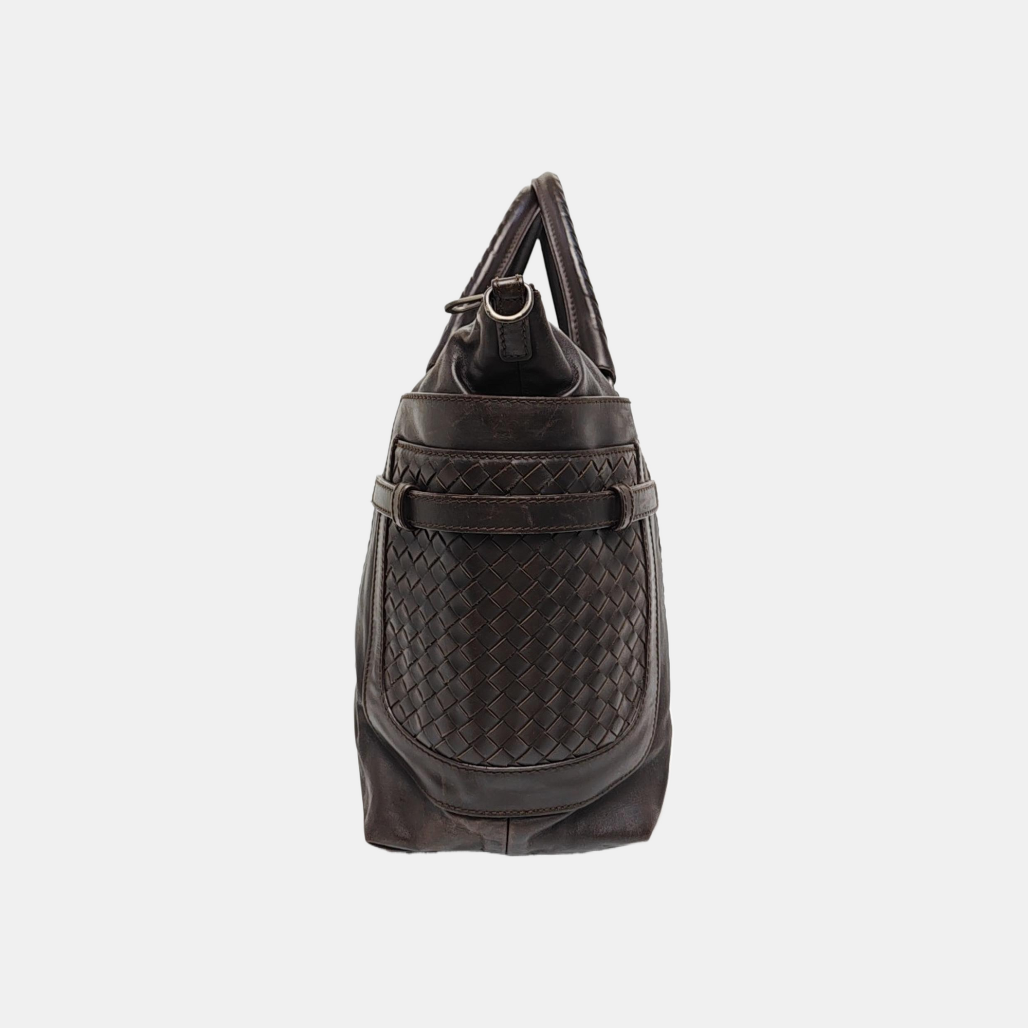 Calfskin Shoulder Bag Brown
