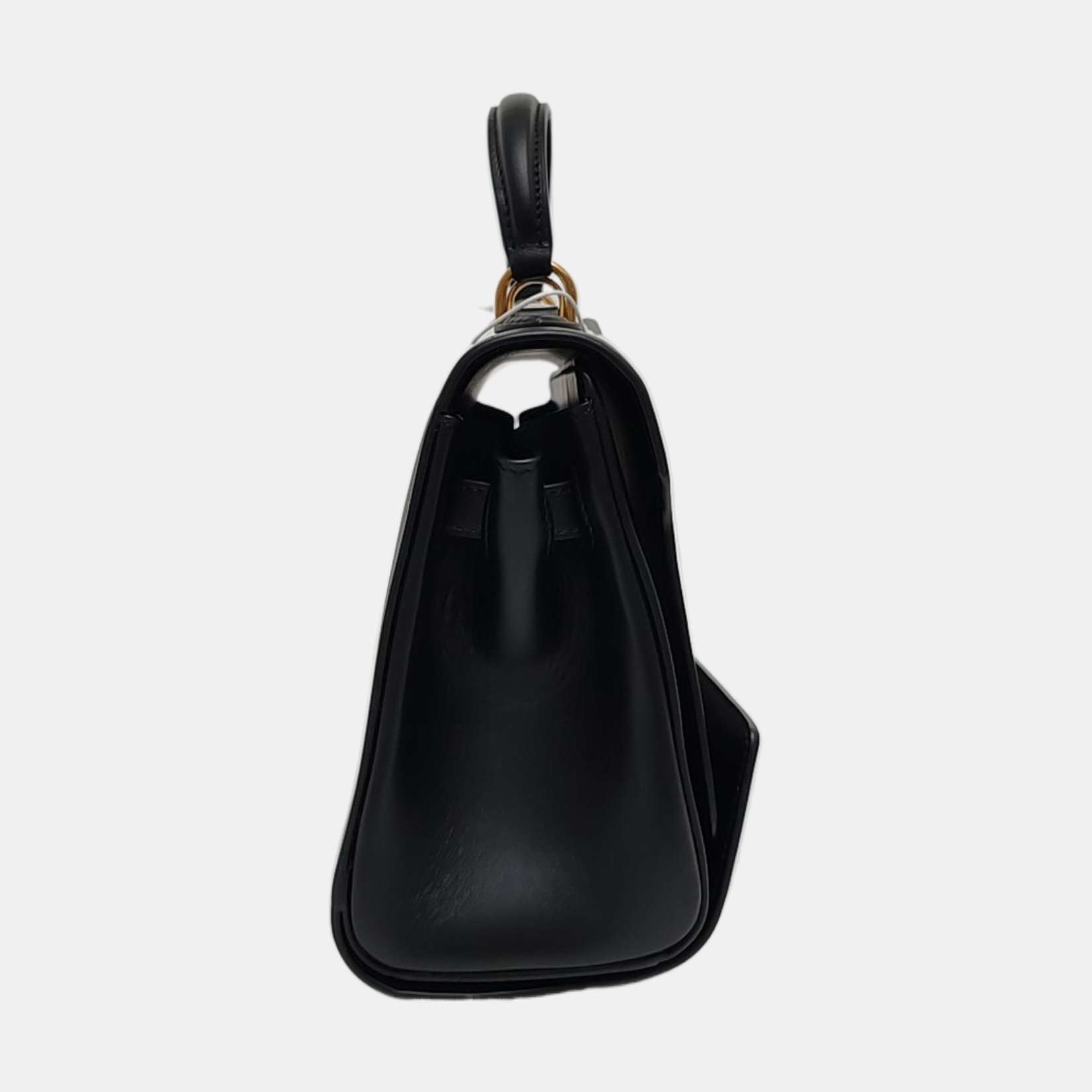 Calfskin Top Handle Bag Black