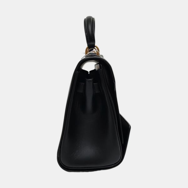 Calfskin Top Handle Bag Black