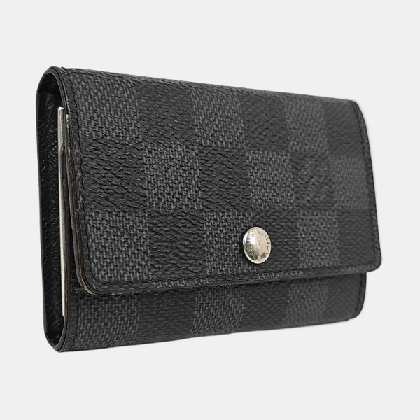 Damier Graphite Coated Canvas Key Pouch Black