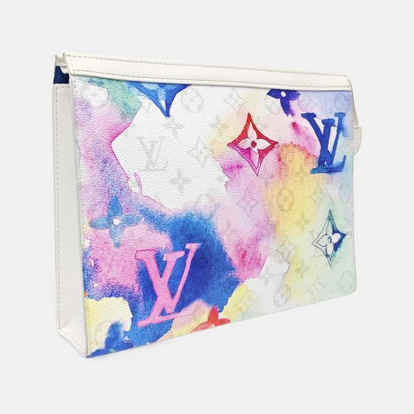 Pochette Voyag MM Monogram Coated Canvas White