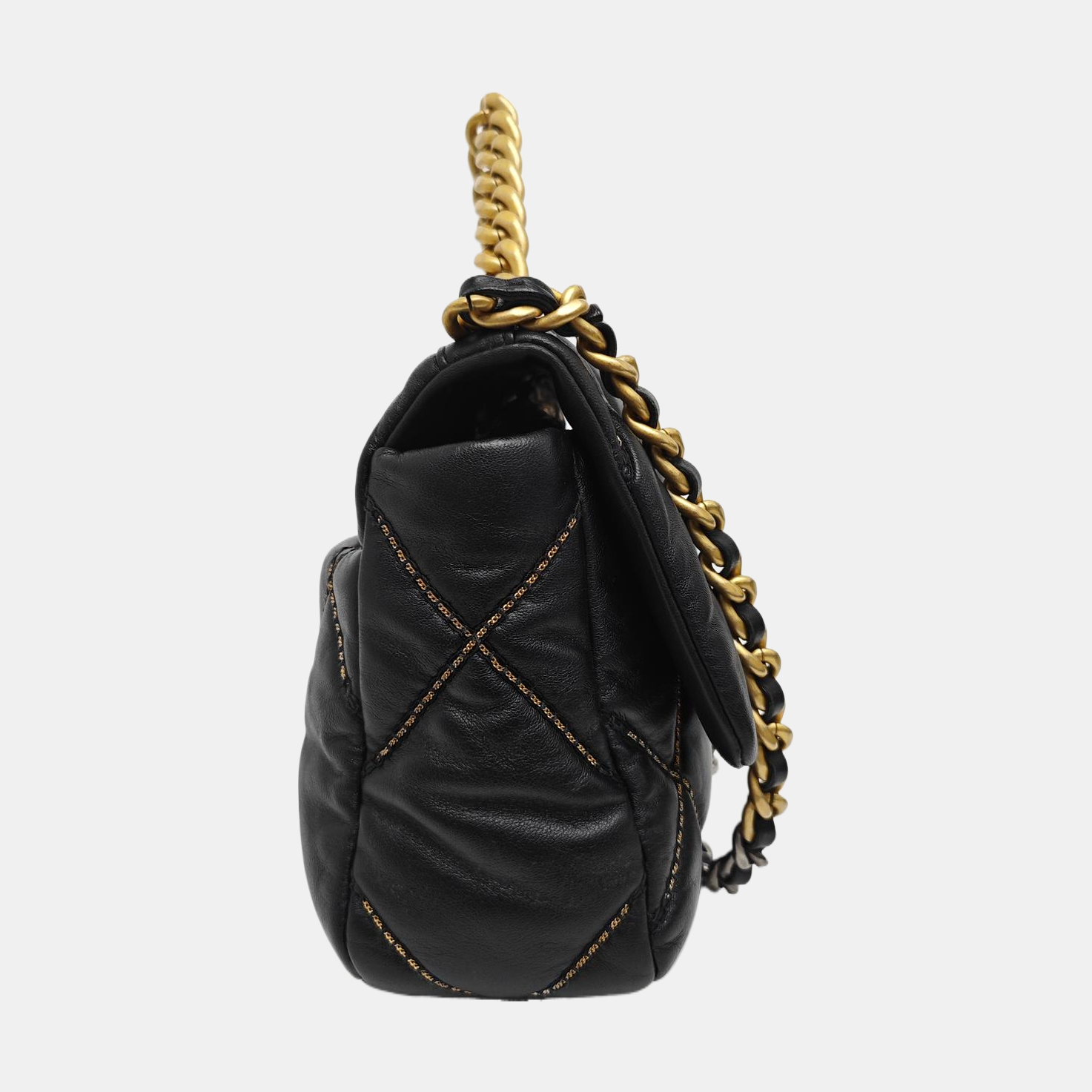 Quilted Lambskin Shoulder Bag Small Black