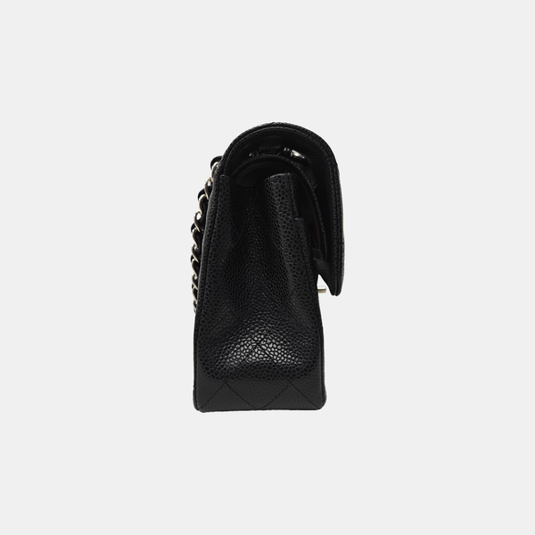 CLASSIC FLAP Small Quilted Grained Calfskin Black