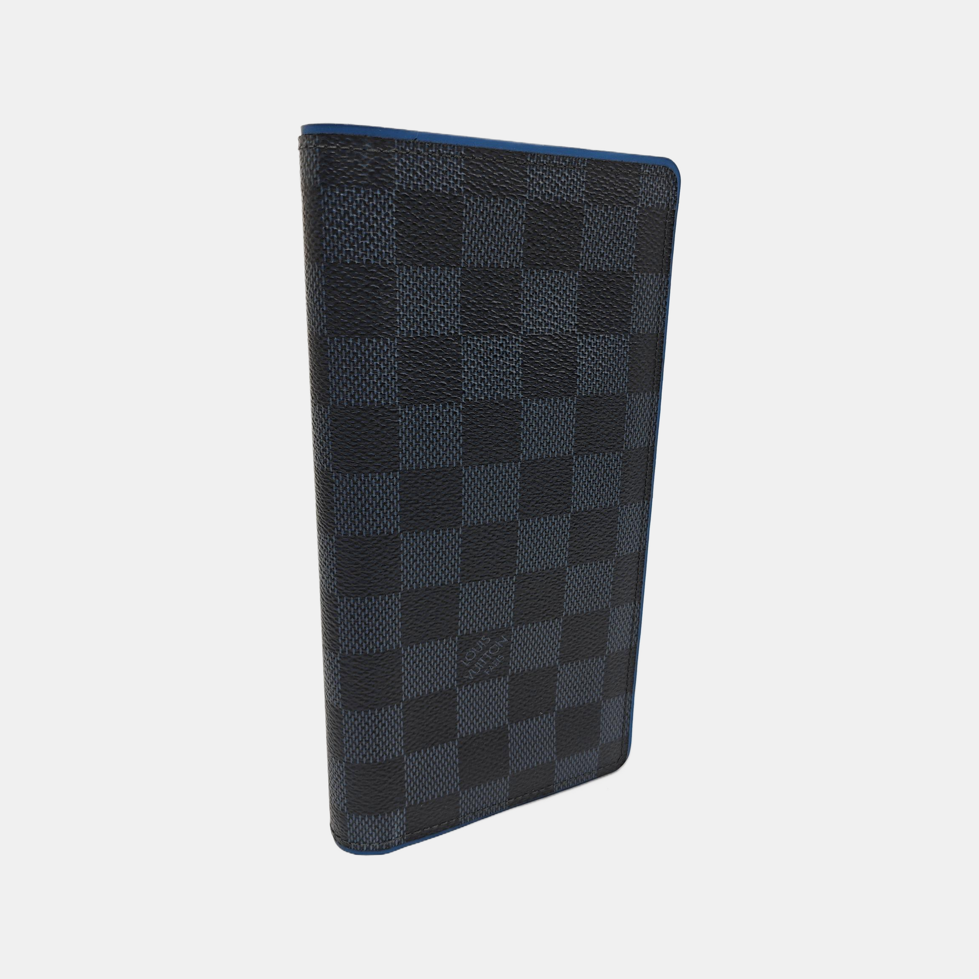 BRAZZA Damier Coated Canvas Blue Wallet