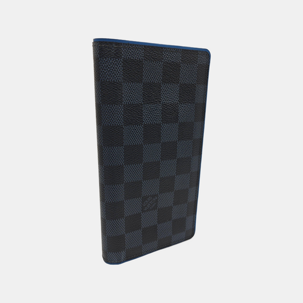 BRAZZA Damier Coated Canvas Blue Wallet