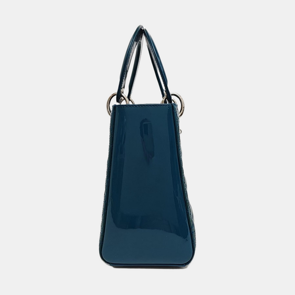 Lady Dior Medium Quilted Patent Leather Green