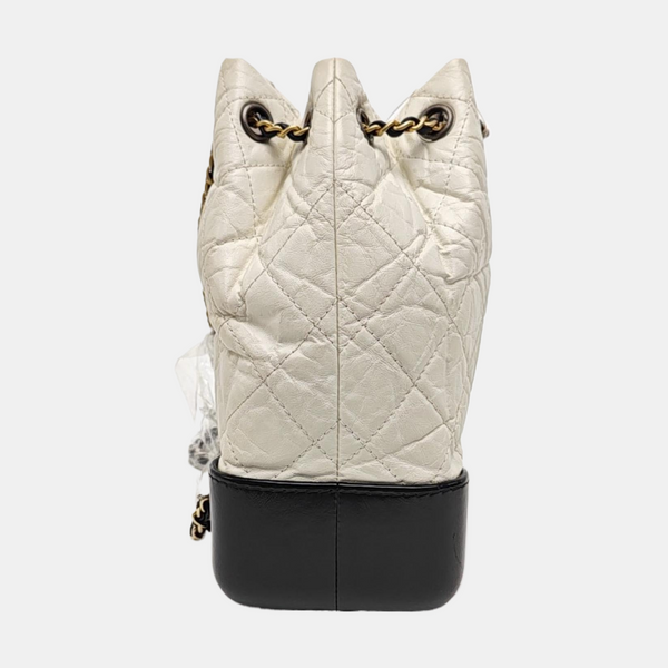 GABRIELLE Small Quilted Calfskin White