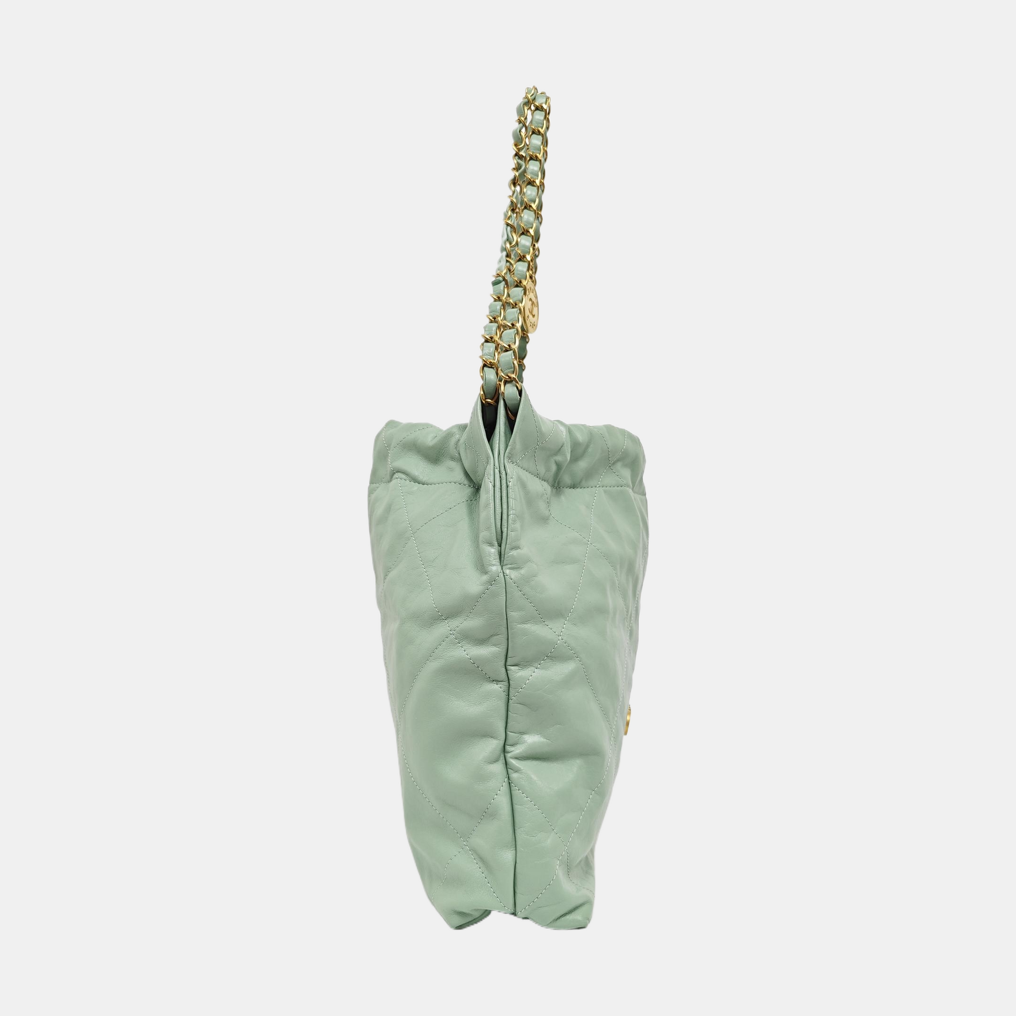 CHANEL 22 Small Quilted Calfskin Green