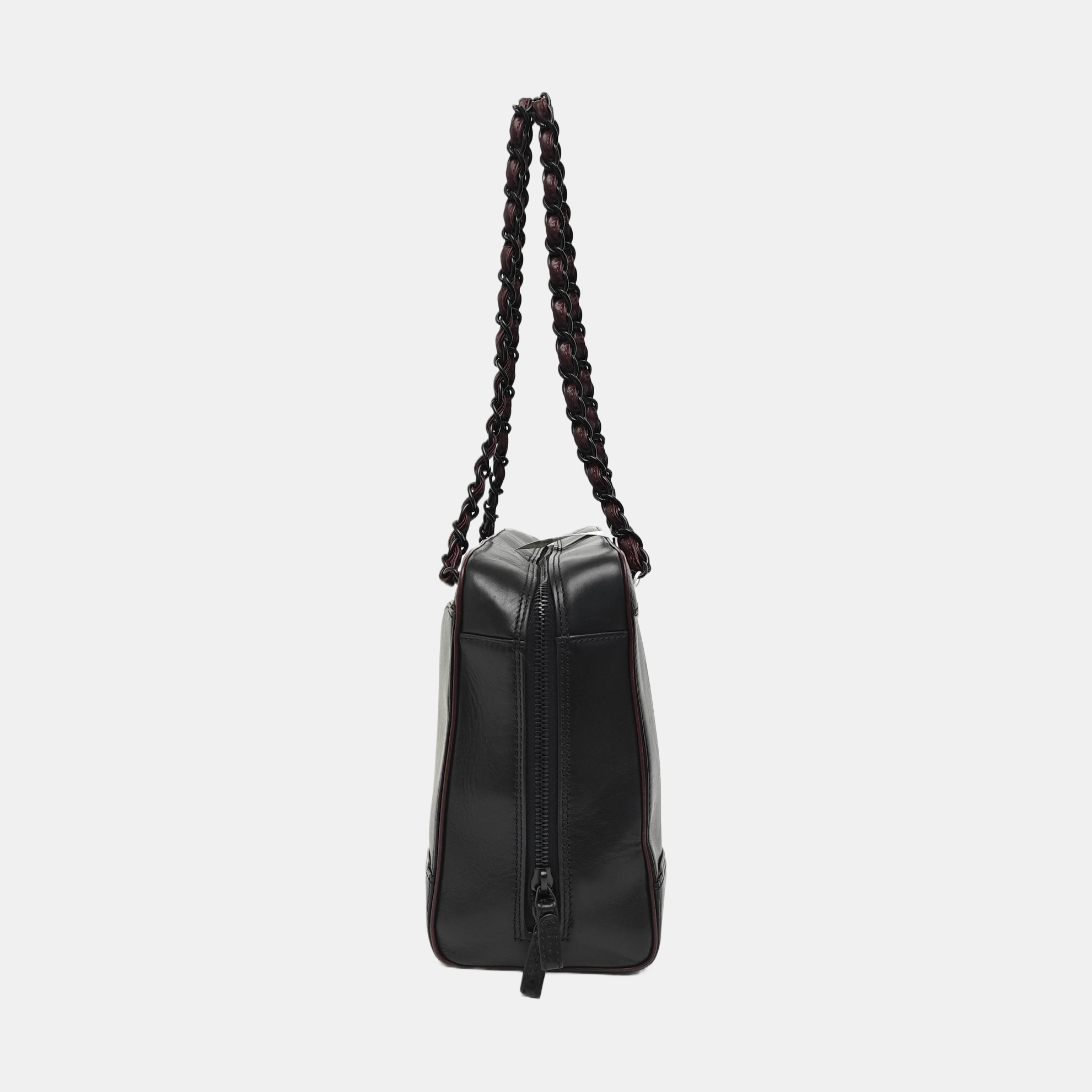 Calfskin Top Handle Bag Black