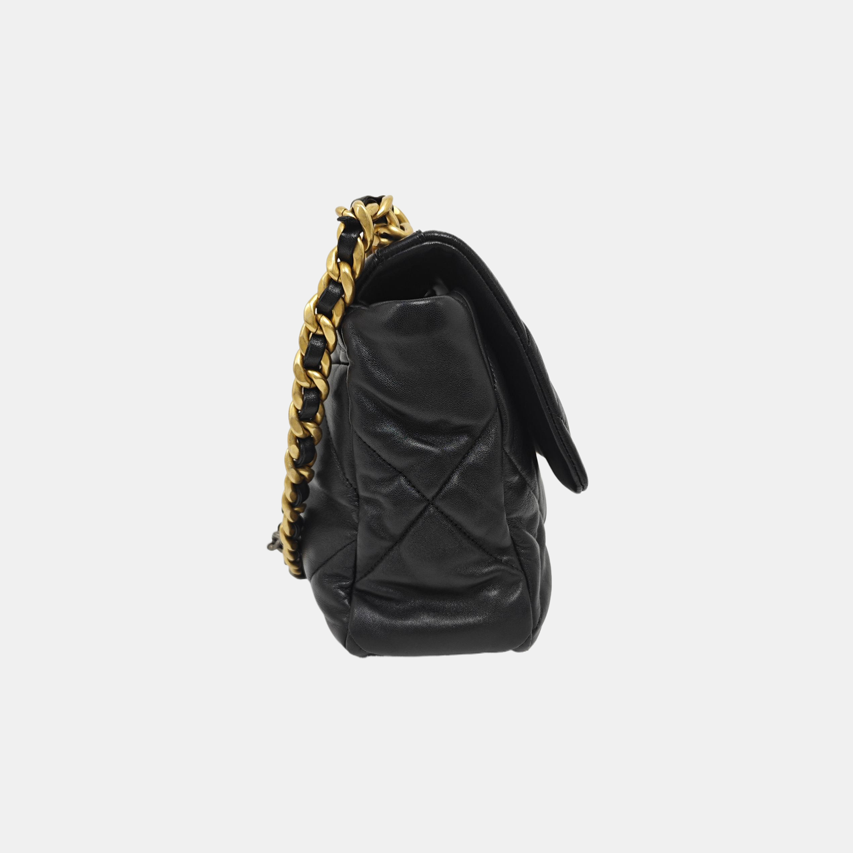 CHANEL 19 Large Quilted Lambskin Black