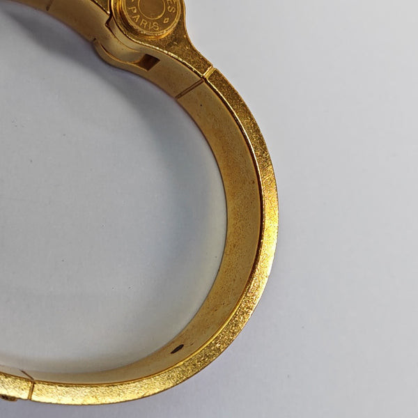 Enamel Hinged Bracelet Metal Gold Bangle