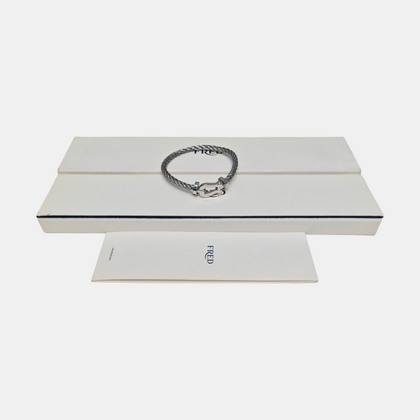 Force 10 18k White Gold Silver Bracelet