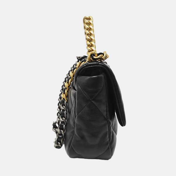 CHANEL 19 Small Quilted Lambskin Black