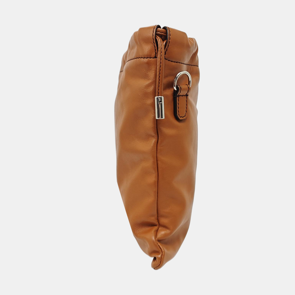 Calfskin Shoulder Bag Small Brown