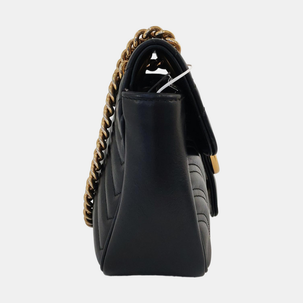 GG Marmont Medium Quilted Calfskin Black