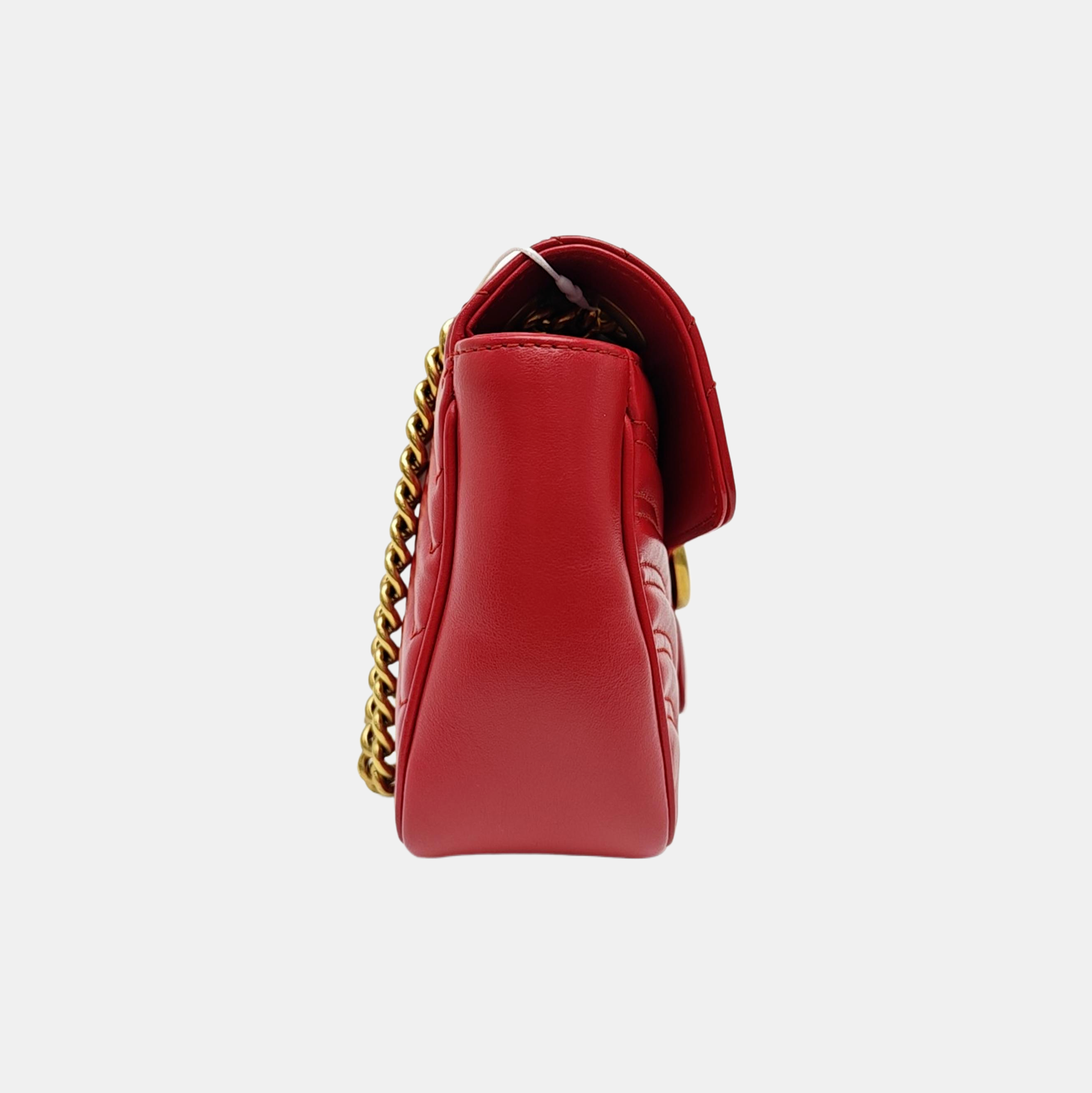 GG Marmont Medium Quilted Calfskin Red