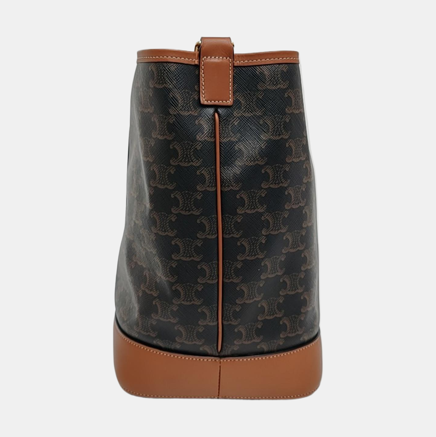 Authenticated pre-owned  TRIOMPHE CANVAS Medium Coated Canvas Brown - Bucket Bag at Looply