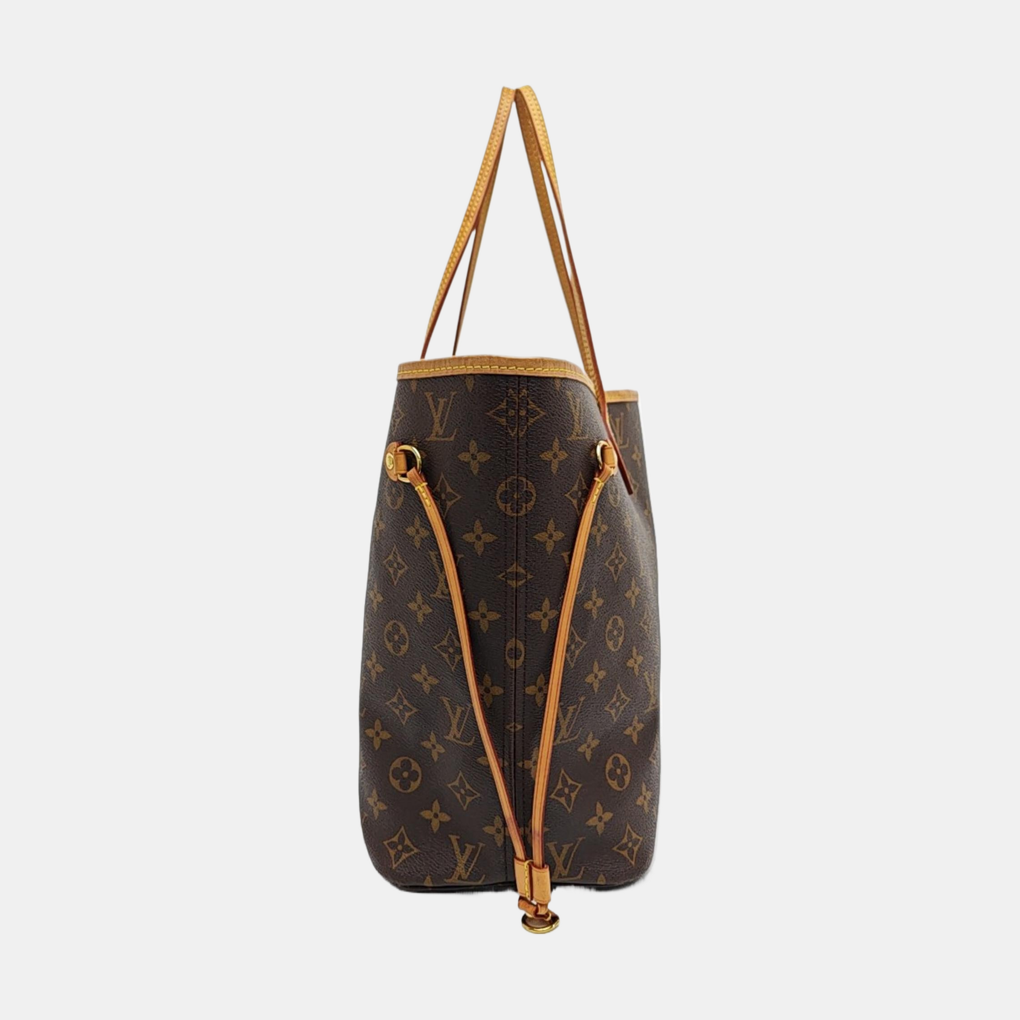 NEVERFULL MM Monogram Coated Canvas Brown