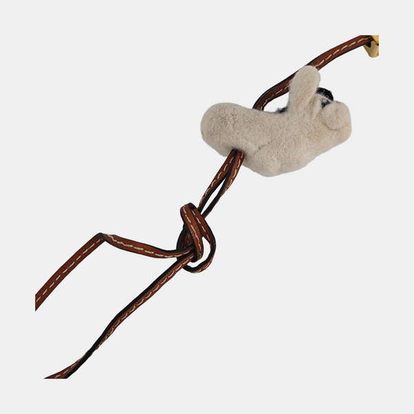 Colgante de bolso de cuero marrón oscuro